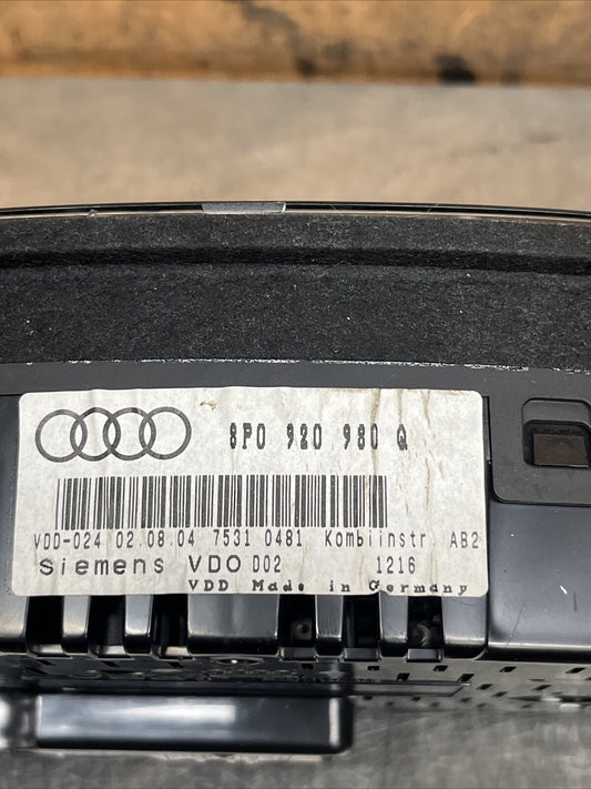 AUDI A3 8P 3.2 V6 SPEEDO CLOCKS INSTRUMENT CLUSTER ♻️ 8P0920980Q FREE P&P