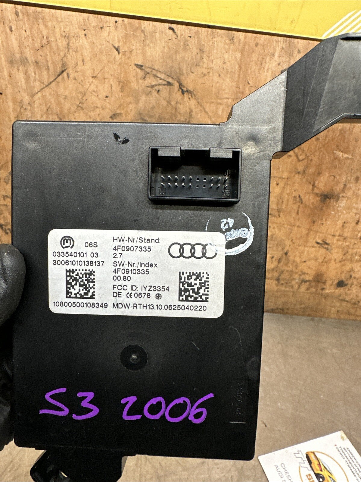 Audi A6 S6 C6 4F 2005 Keyless go control unit module 4F0907335 EVA19684