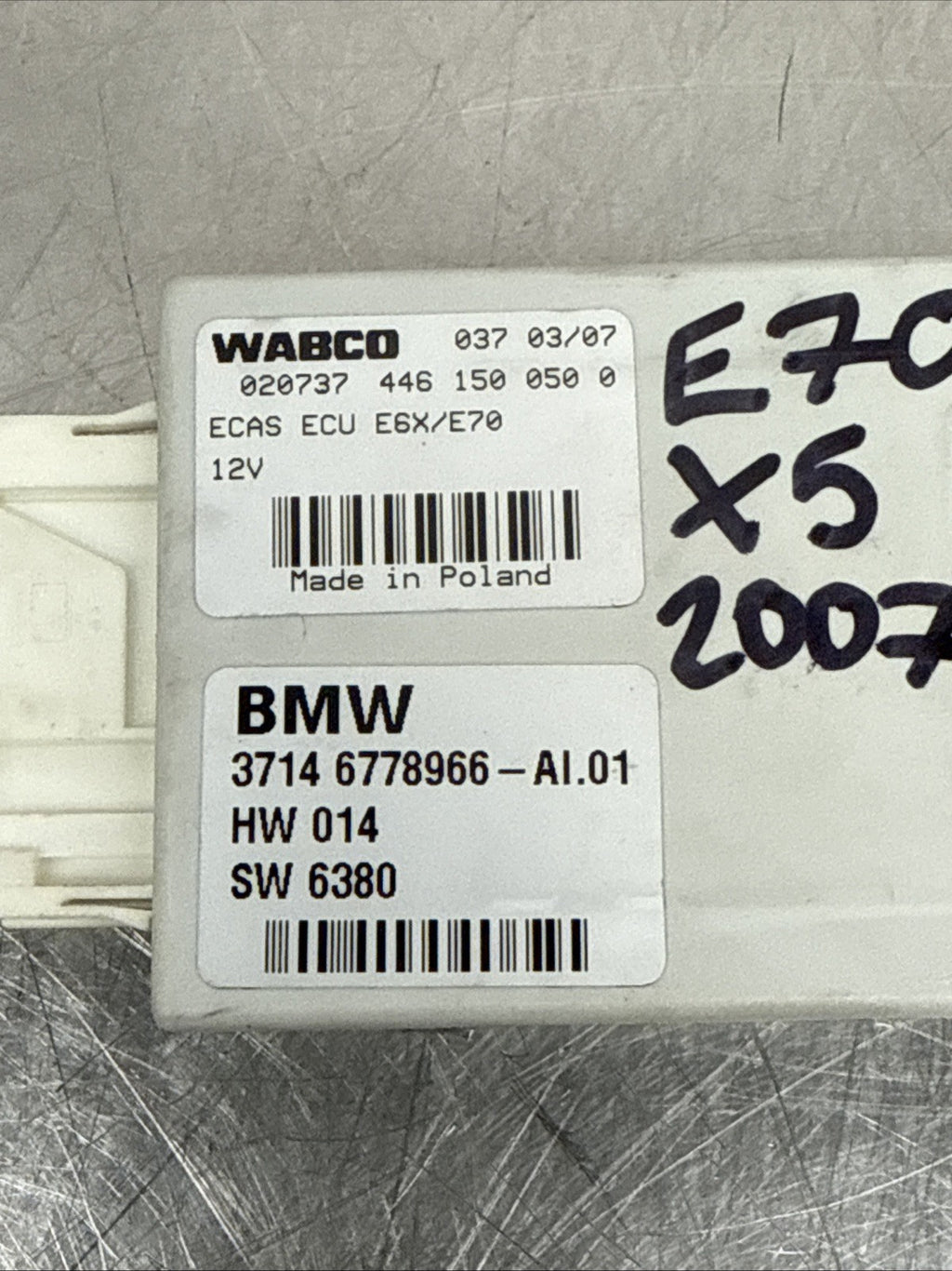 BMW Air Suspension Supply Control Module ECU Fits X5 E70 X6 E71 6778966