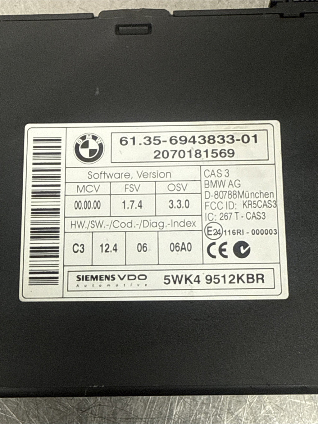 BMW X5 E70 3.0d Automatic M57N2 235HP Engine ECU Kit DDE CAS3 With Key 7805585