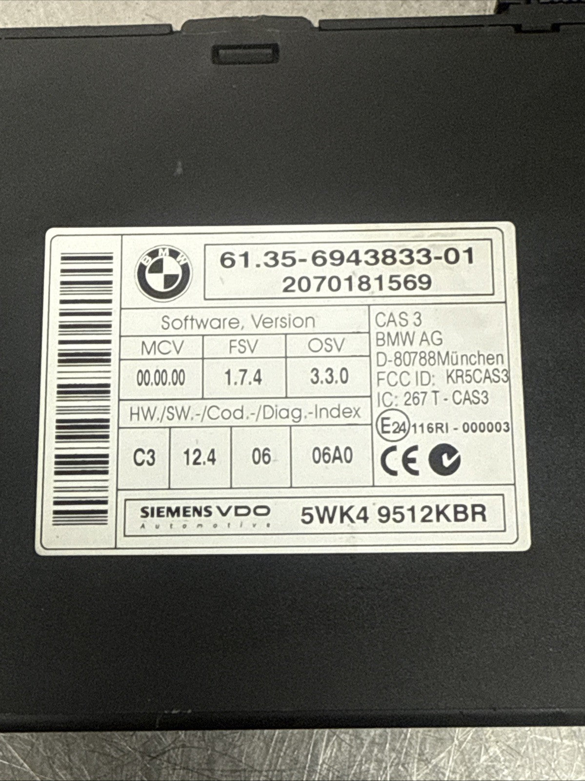 BMW X5 E70 3.0d Automatic M57N2 235HP Engine ECU Kit DDE CAS3 With Key 7805585