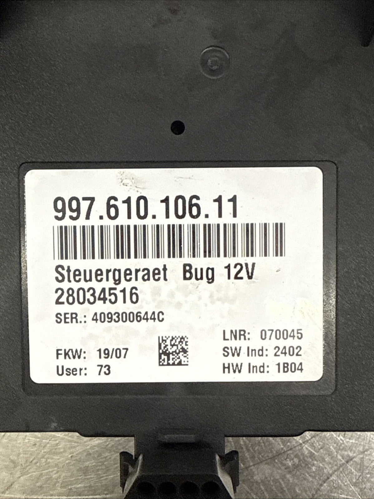 2005-2013 987 PORSCHE CAYMAN FRONT BOOT CONTROL UNIT ECU 3.4 PETROL 99761010611