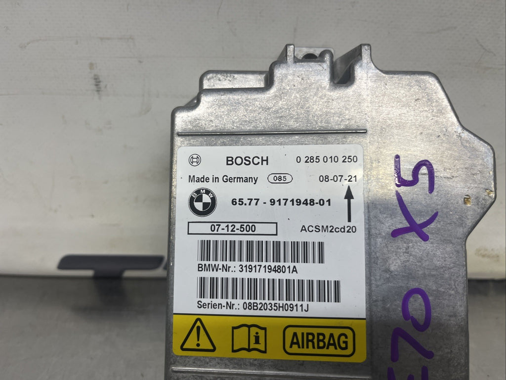 BMW X5 E70 X6 E71 Safety Control Unit Air Module Bag ECU Bosch 9141776