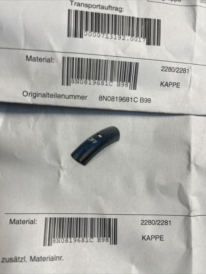 Audi TT 8N Mk1 Climate Control Temperature Cover Knob With Off New 8N0819681C