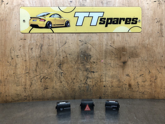 SEAT LEON 2005 CUPRA R HAZARD WARNING,HEATED SCREEN AND AIRBAG CONTROL SWITCH