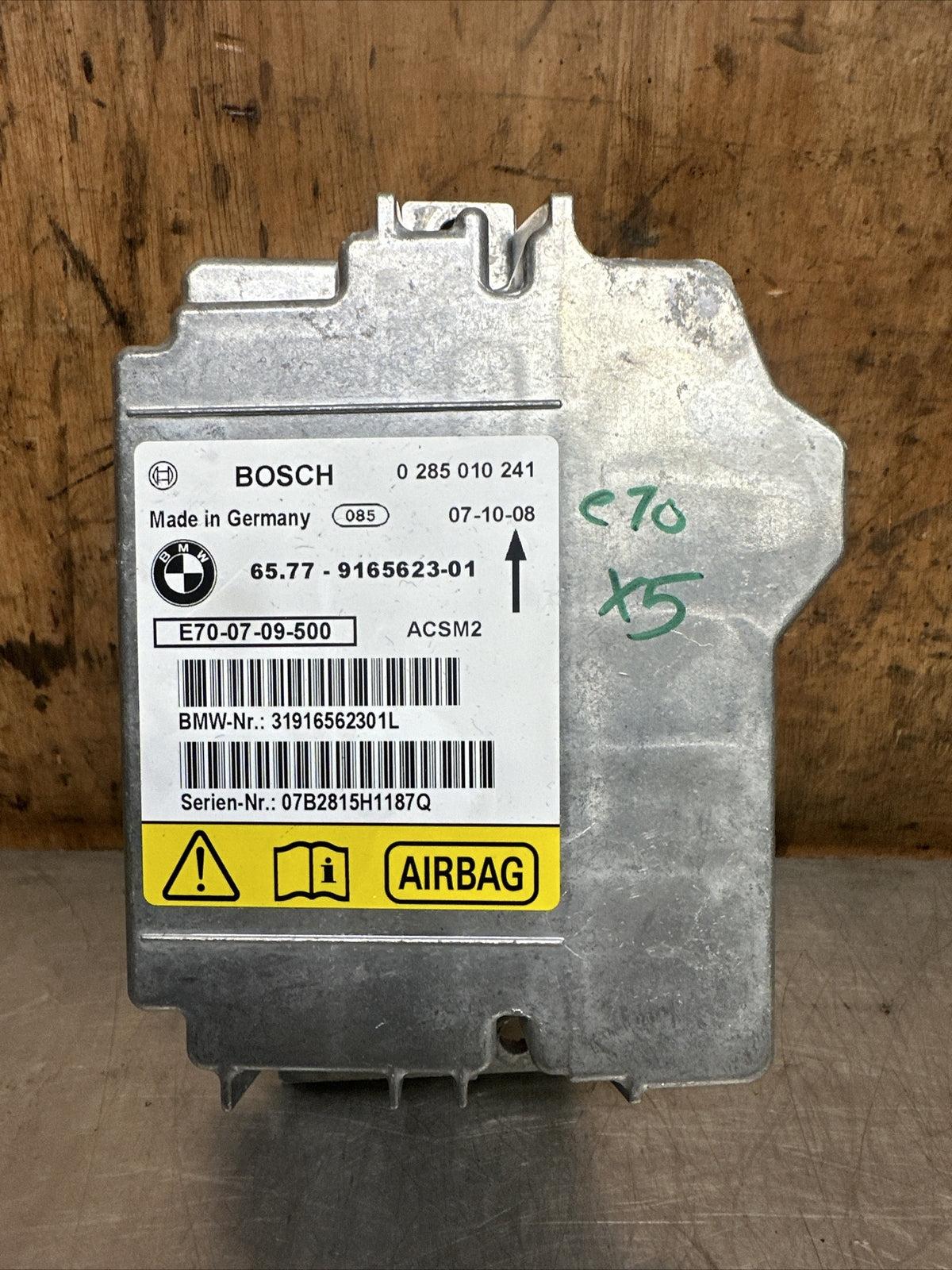 9165623 BMW X5 X6 Series E70 E71 SRS Safety Bag Restraint Control Module Unit 