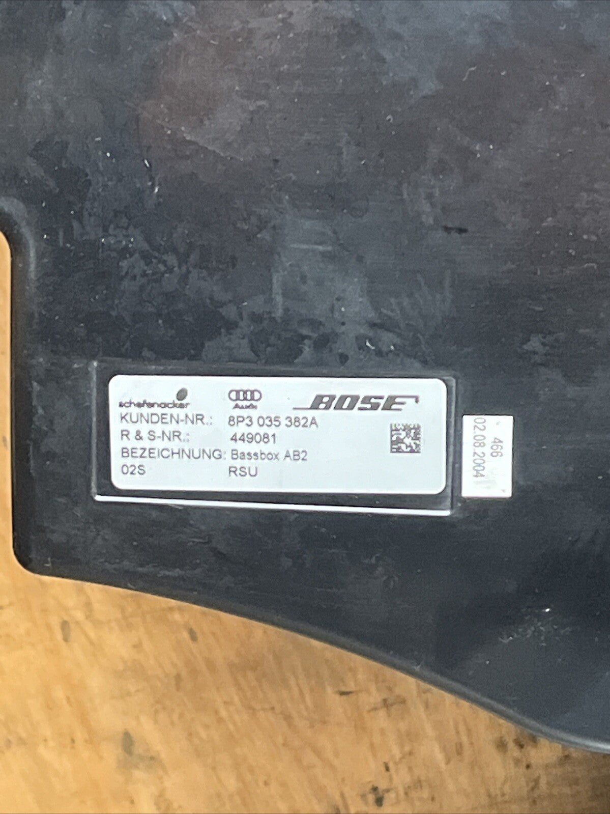 8P3035382A GENUINE AUDI A3 2004 - 2012 BOSE BASS LOUDSPEAKER SUBWOOFER 