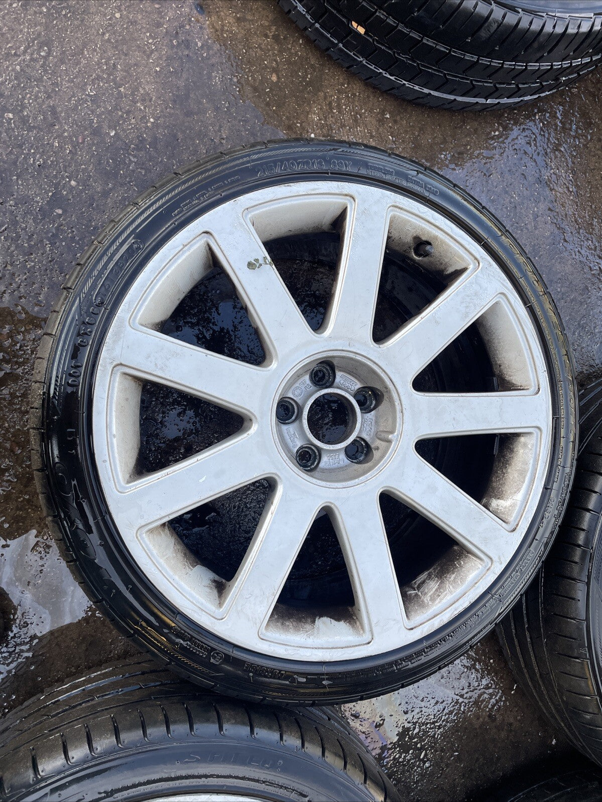 Audi TT Mk1 8N, 18x 8J RS4 9 Spoke Alloy Wheels & Tyres 5x100 Genuine