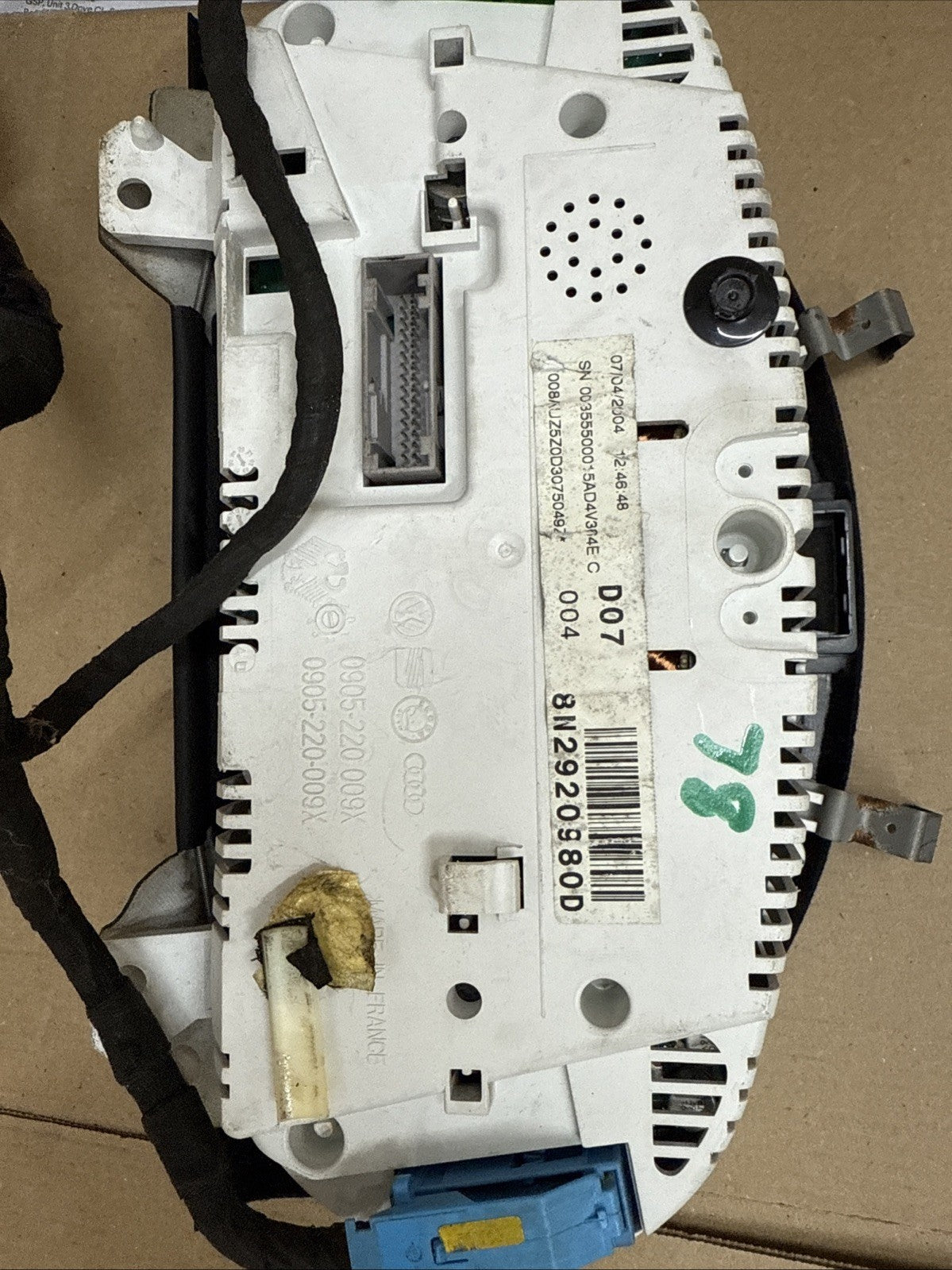 Audi TT MK1 3.2 Or QS 170mph Speedometer Instrument Cluster 8N2920980D With CODE