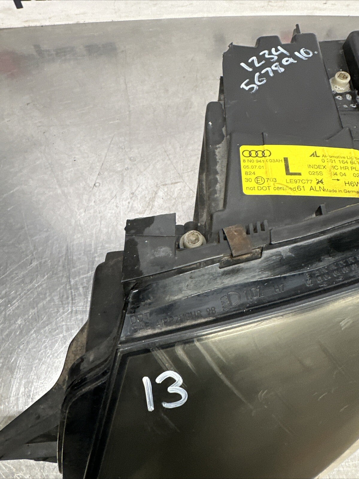 Audi TT Mk1 8N Xenon Headlight Passenger Side Front Left Black 1999 - 2005