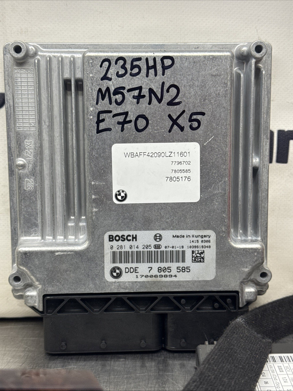 BMW X5 E70 3.0d Automatic M57N2 235HP Engine ECU Kit DDE CAS3 With Key 7805585