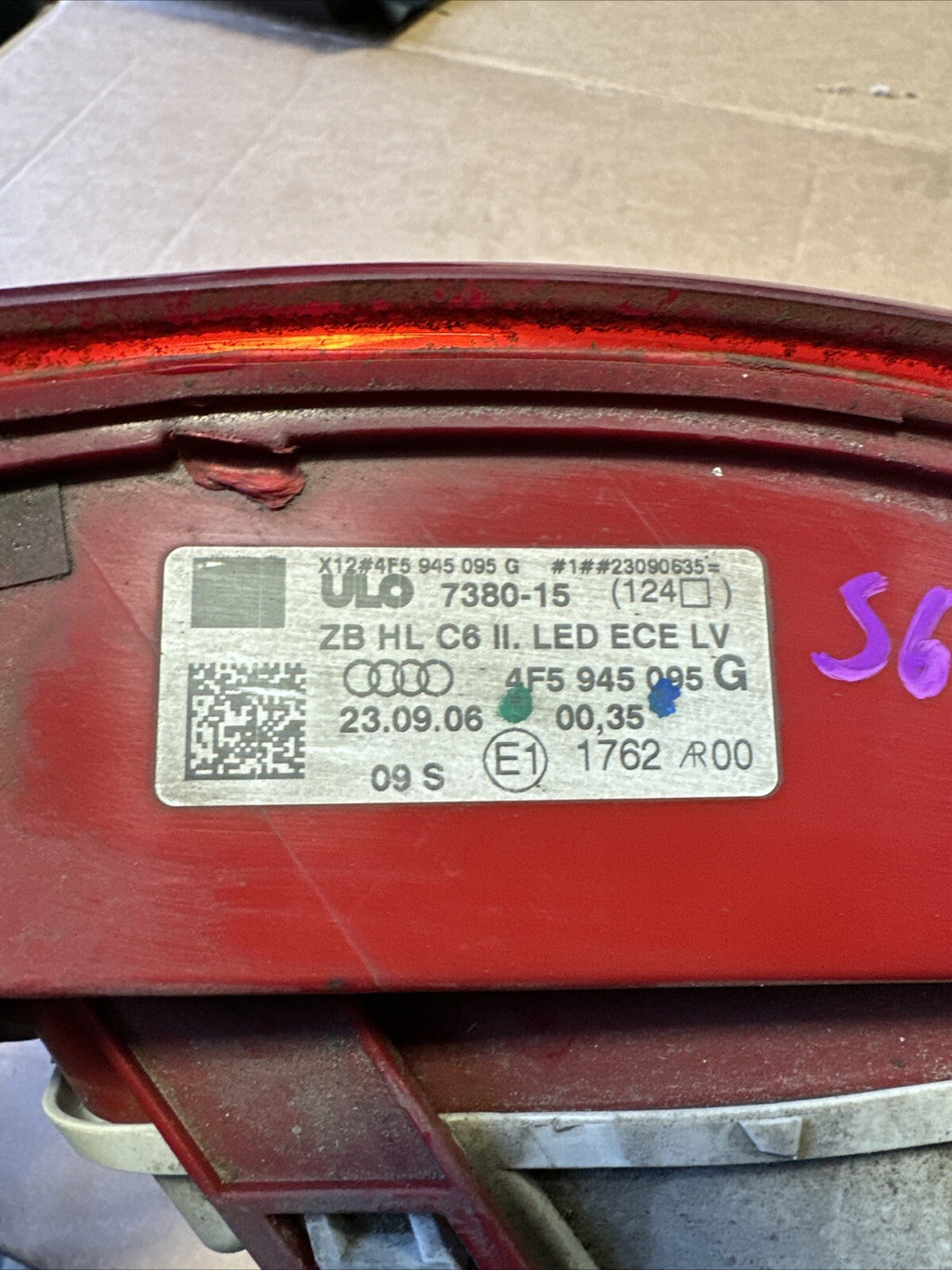 AUDI S6 B6 2005-2009 PASSENGER REAR TAILLIGHT LAMP  