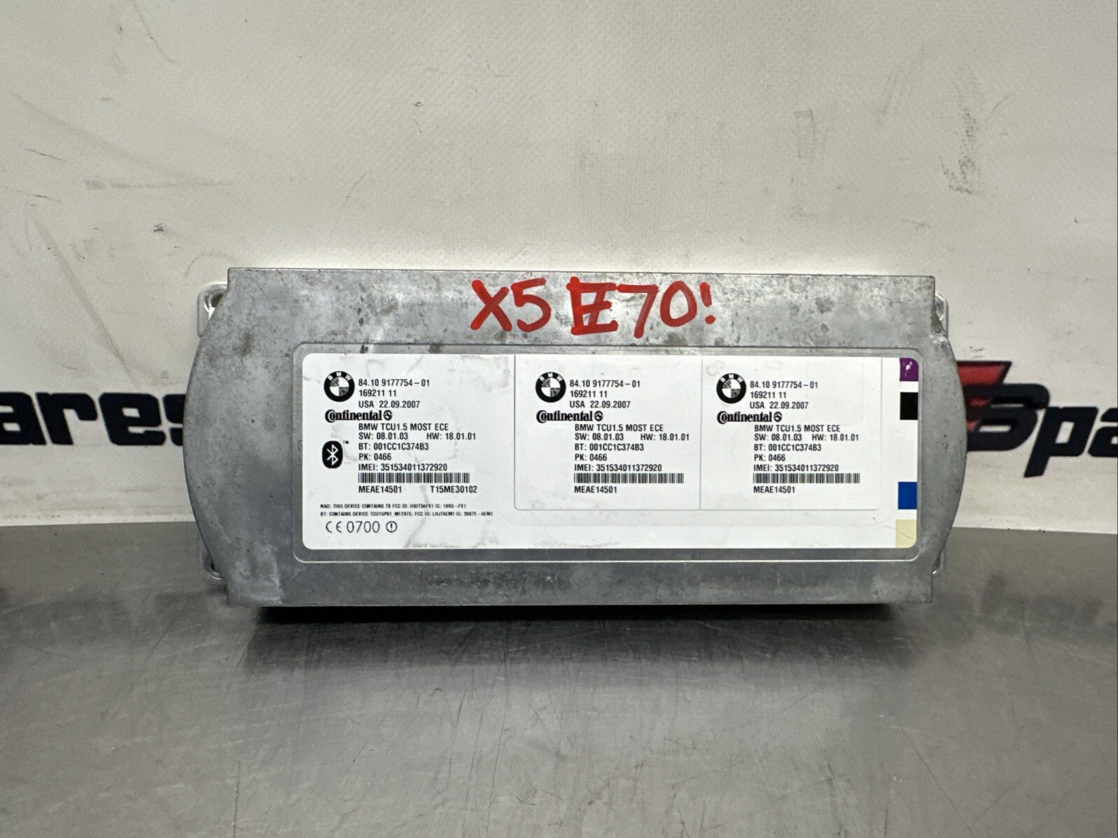 9177754 BMW X5 E70 BLUETOOTH CONTROL MODULE UNIT 