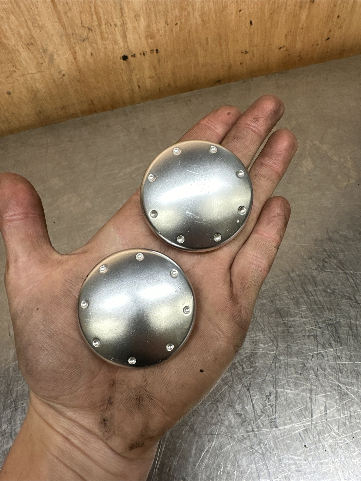 AUDI TT MK1 ALUMINIUM INTERIOR DOOR HANDLE TRIM COVER CAP PAIR Minor Marks