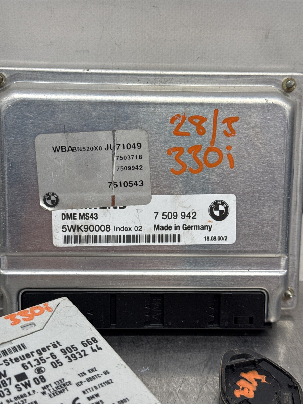 BMW Z3 3 5 series E36 E46 E39 2.5i 3.0i M54 Engine ECU KIT UNIT DME MS43 EWS Key