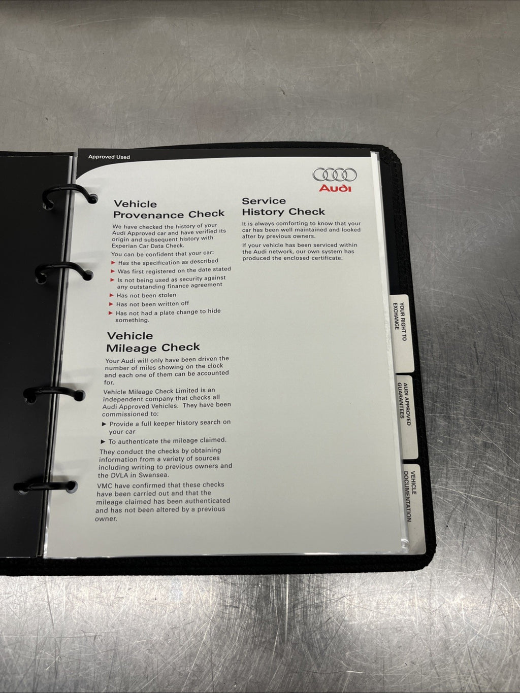 Audi TT A6 A4 Avant RHD Manuals parperwork files binder wallet 2000-2007