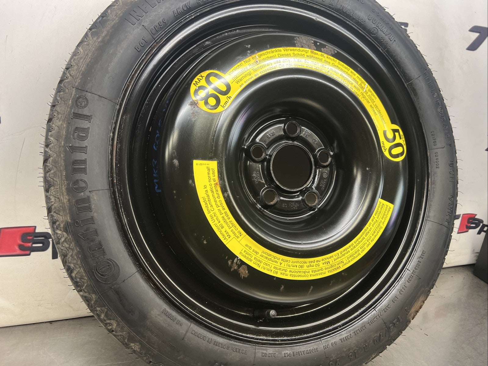 VW GOLF GTI MK3 4 16" SPACE SAVER SPARE WHEEL & 125 70 16 TYRE 3A0601025