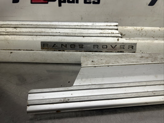 Range Rover L322 Kick Plates Full Set of 4 Aluminium Genuine 2006 to 2013 Lights