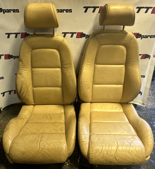 Audi TT Mk1 8N 1998-2006 PAIR YELLOW Full Leather Heated Seats T4 T5 Camper