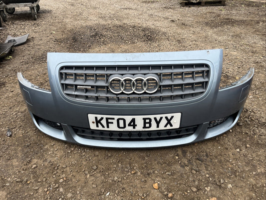 AUDI TT 8n mk1 3.2 V6 COMPLETE FRONT BUMPER + GRILLS WASHER JETS Glacier Blue