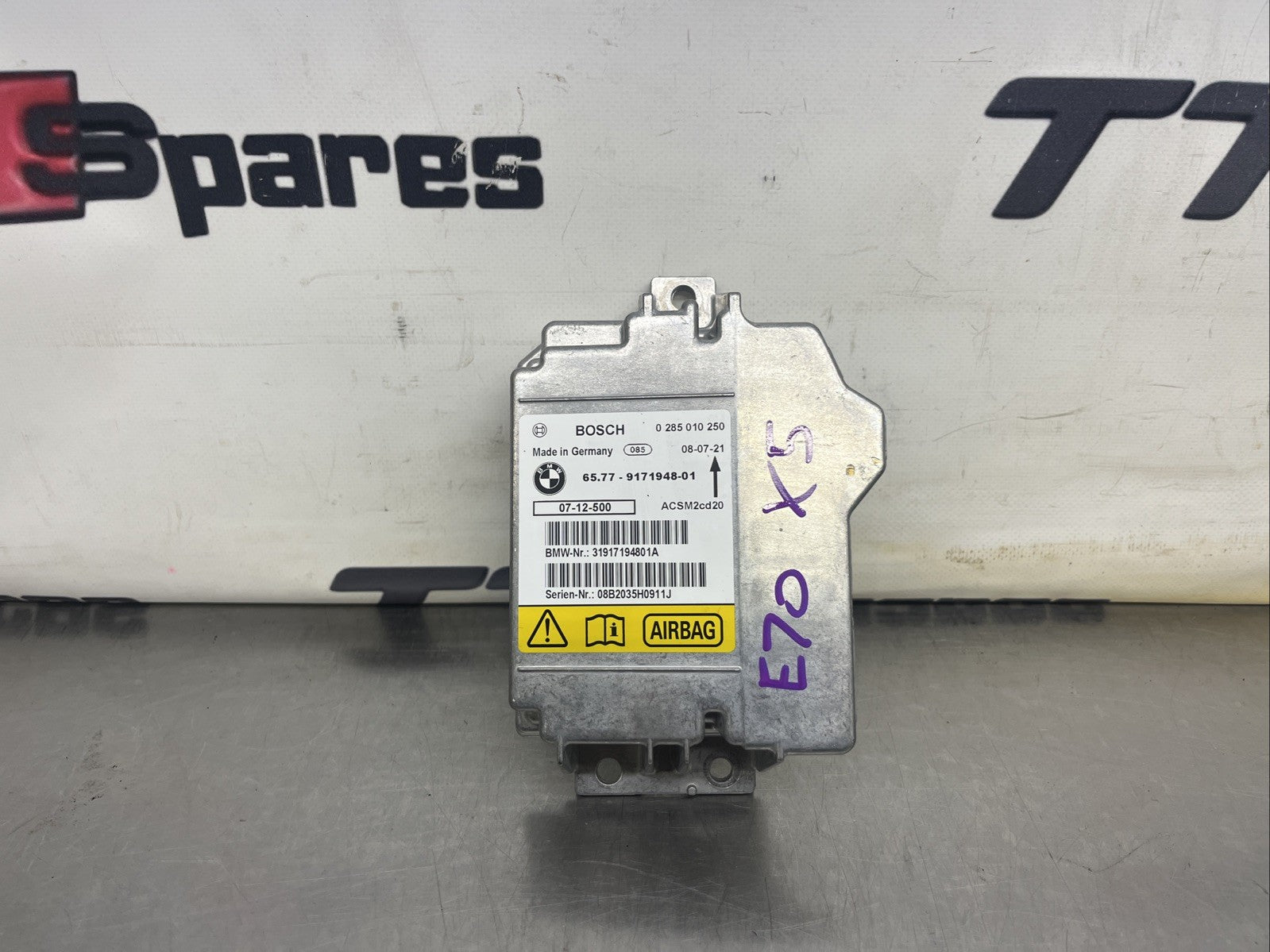 BMW X5 E70 X6 E71 Safety Control Unit Air Module Bag ECU Bosch 9141776