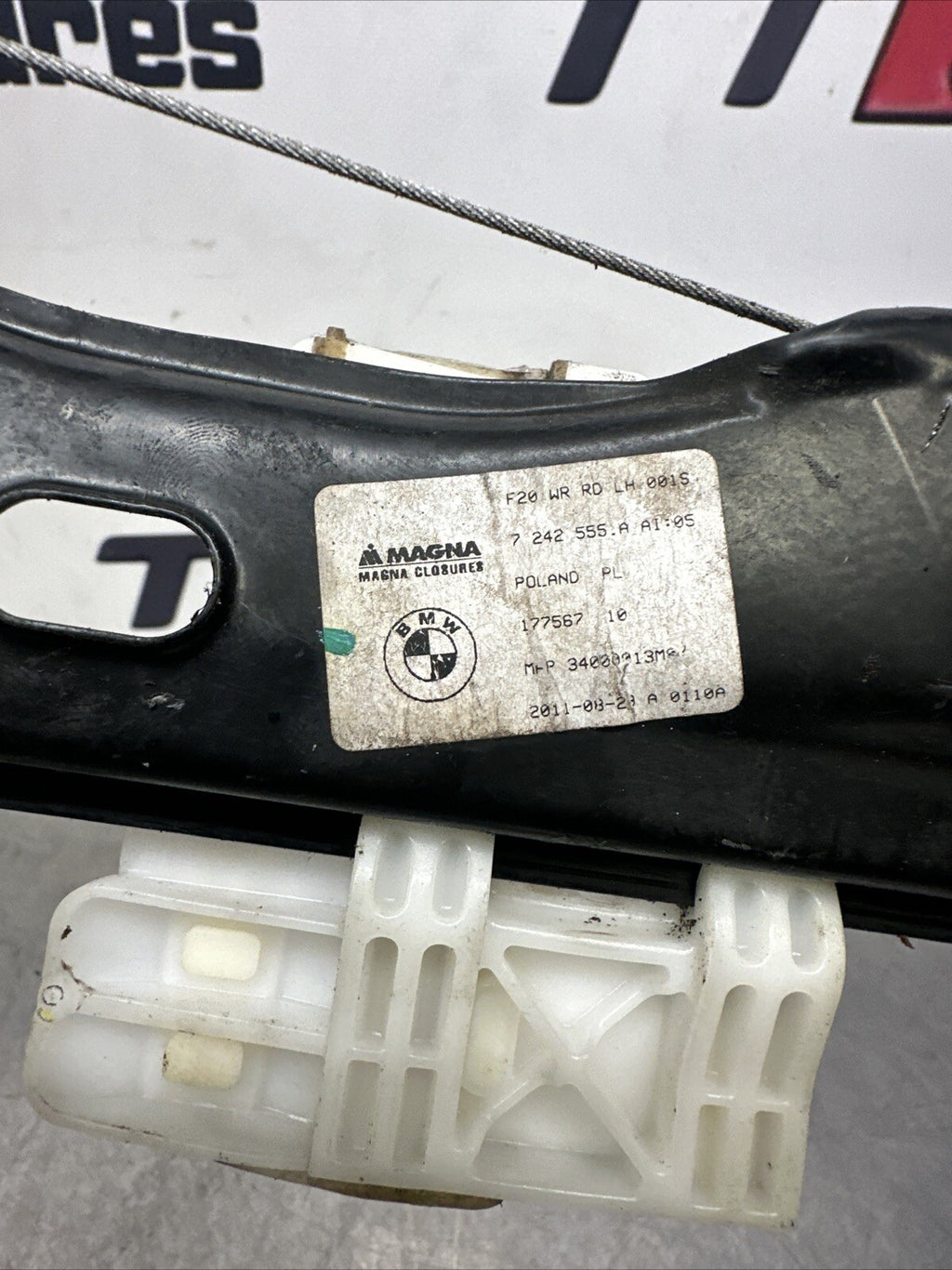 7242556 BMW O/S Driver Right Rear Window Regulator Motor Fits 1 Series F20 