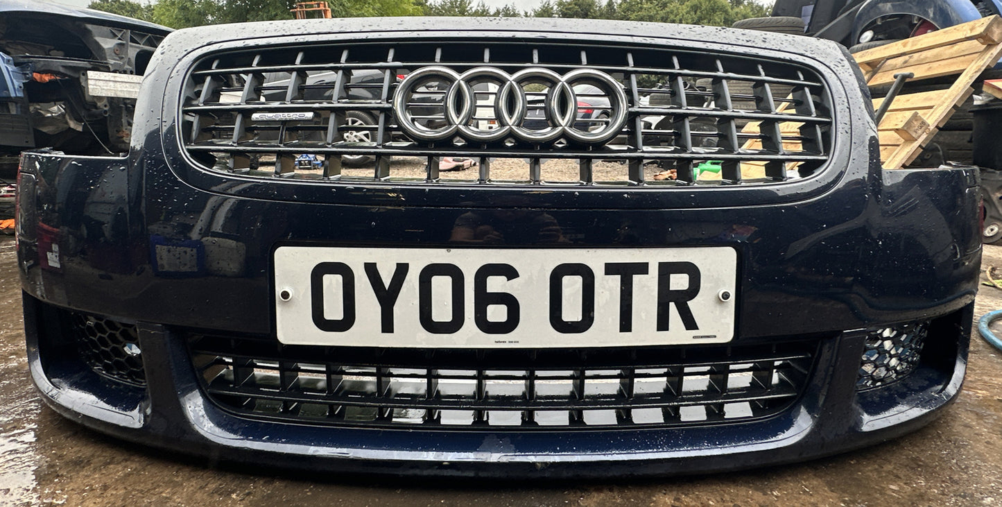 AUDI TT 8n mk1 3.2 V6 COMPLETE FRONT BUMPER + GRILLS WASHER JETS MORO BLUE