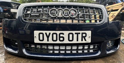 AUDI TT 8n mk1 3.2 V6 COMPLETE FRONT BUMPER + GRILLS WASHER JETS MORO BLUE