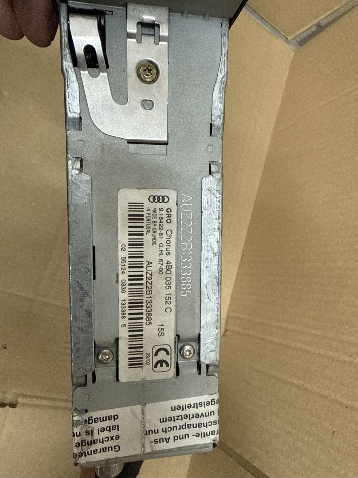 4B0035152C 2003 AUDI TT RADIO STEREO CASSETTE PLAYER HEAD UNIT With Code