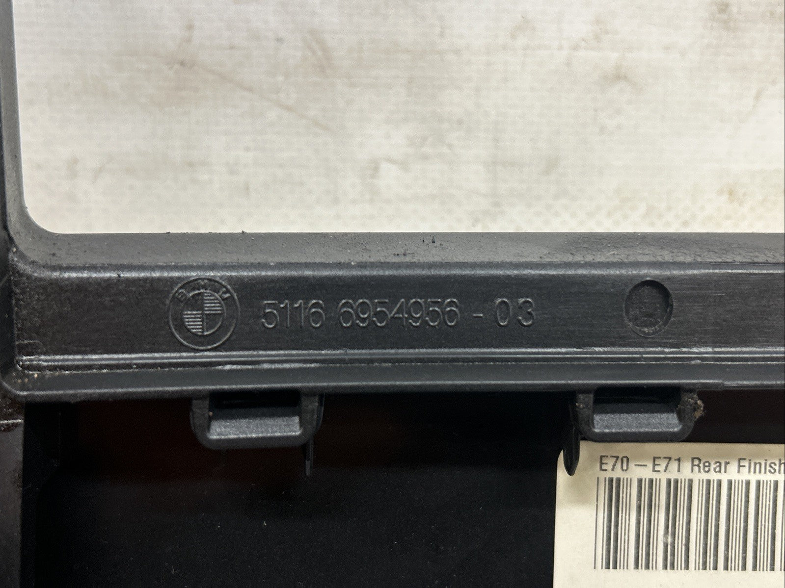 BMW X5 E70 Centre Console Trim Rear Cover Finisher Black 6954956