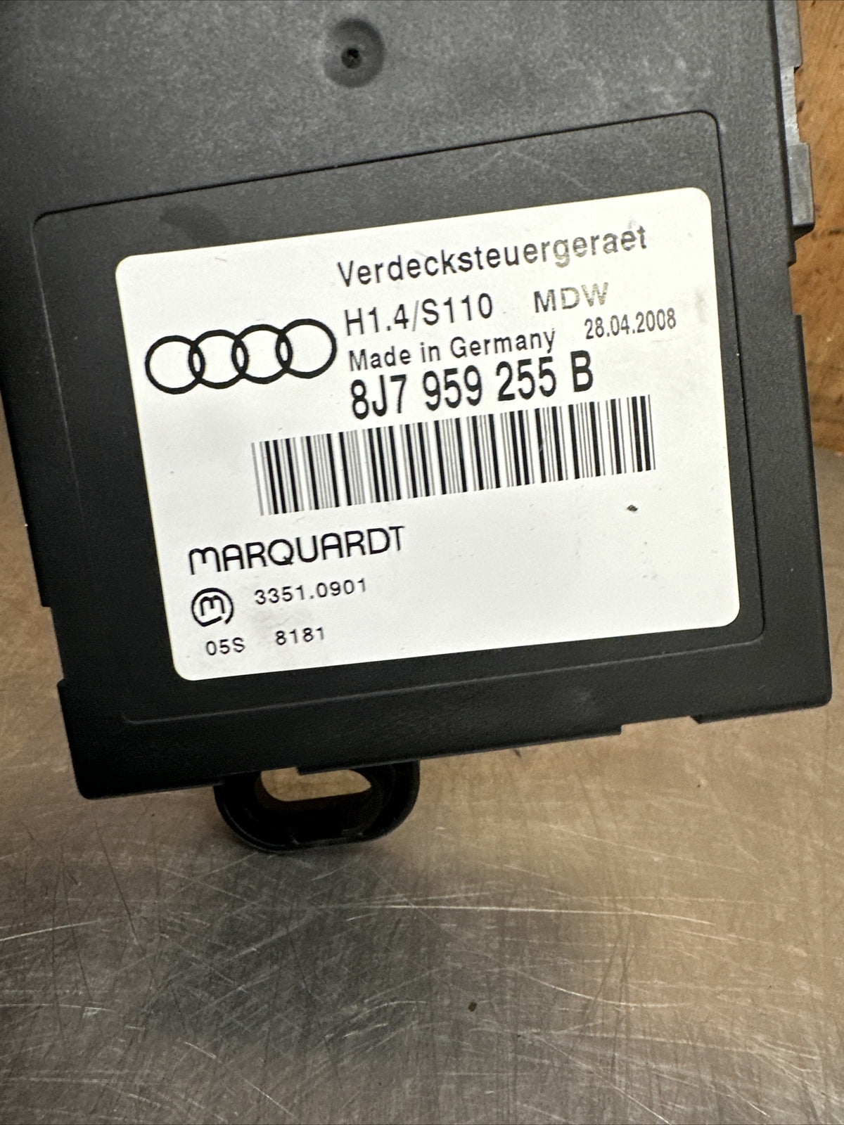 06-14 AUDI TTS MK2 ROADSTER CONVERTIBLE ROOF CONTROL UNIT MODULE 8J7959255B