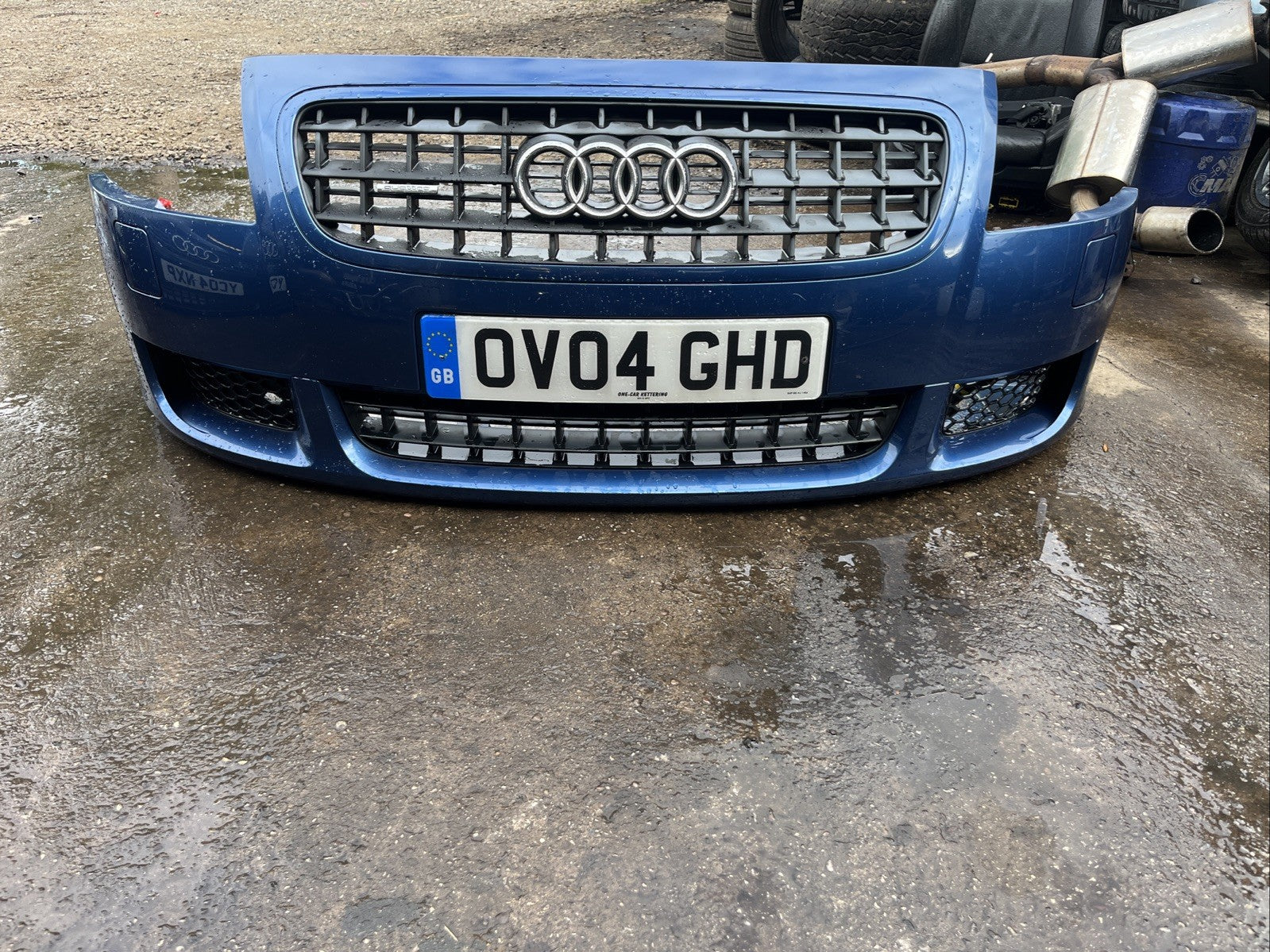 AUDI TT 8n mk1 3.2 V6 COMPLETE FRONT BUMPER + GRILLS WASHER JETS Mauritius Blue