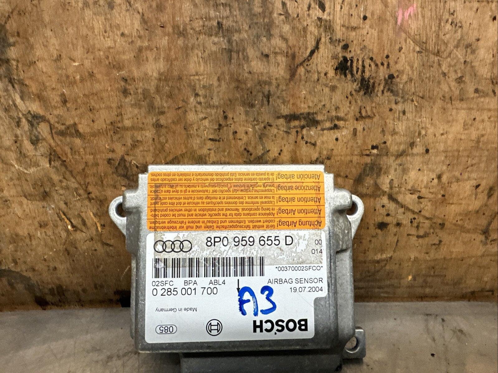  8P0959655D AUDI A3 8P (2004  2013) CRASH CONTROL MODULE ECU  