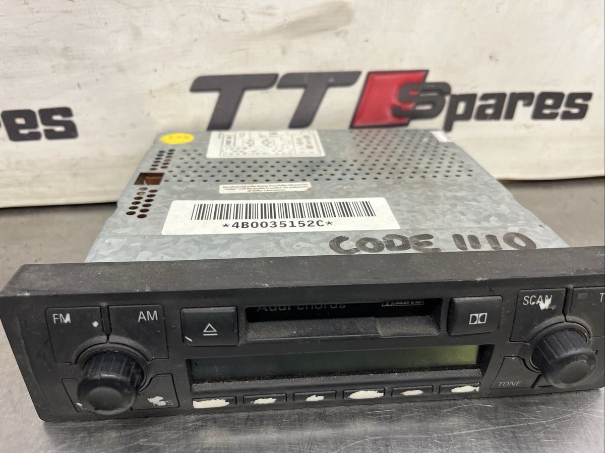 4B0035152C 2003 Audi TT Radio Stereo Cassette Player Head Unit With Code