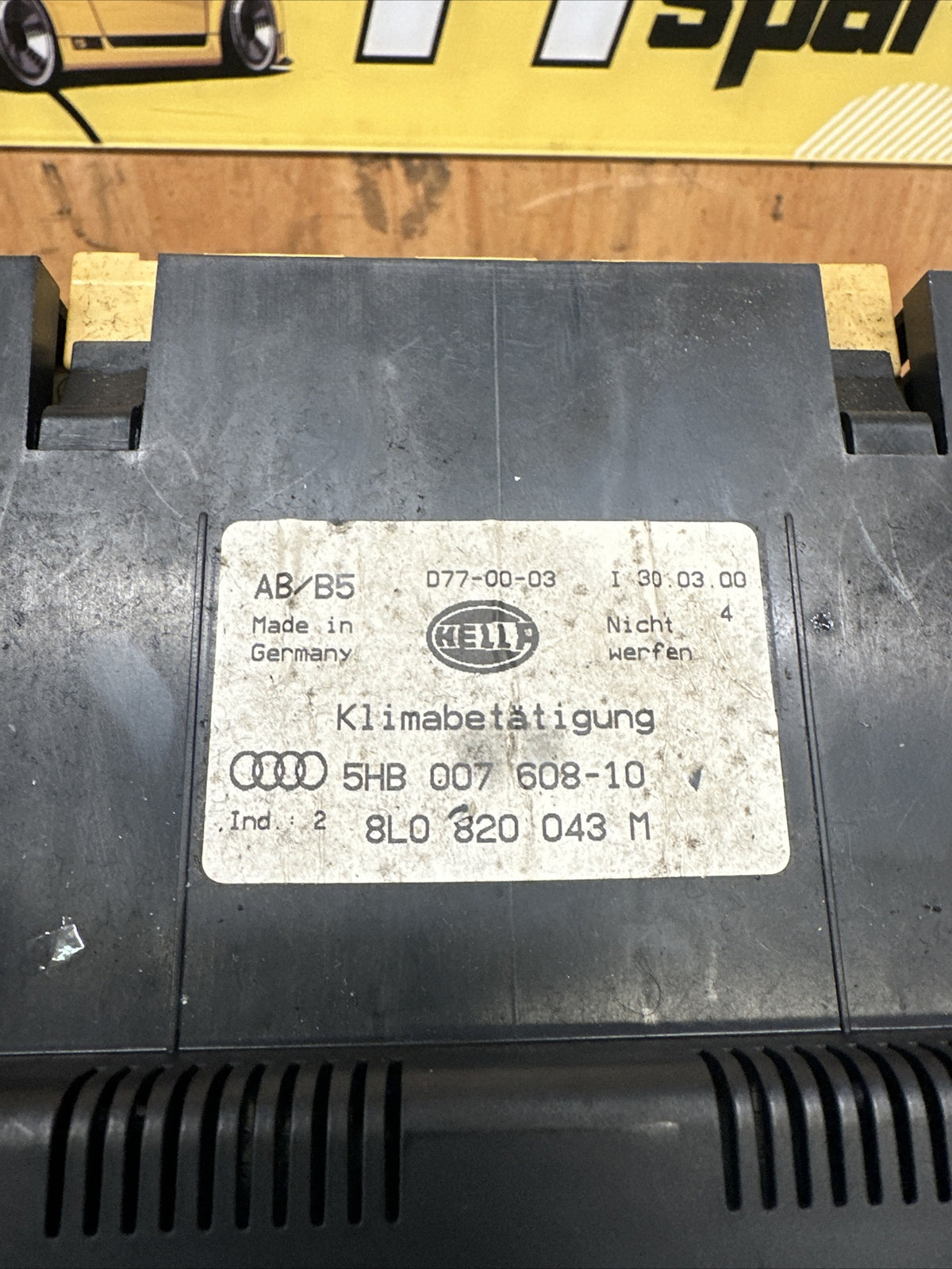 2000 AUDI A3 1.8 SE 3DR CLIMATE CONTROLS PANEL 8L0820043M