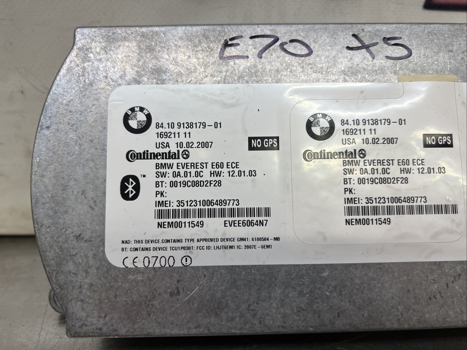 BMW 520 E60 BLUETOOTH CONTROL MODULE 16921111 2007