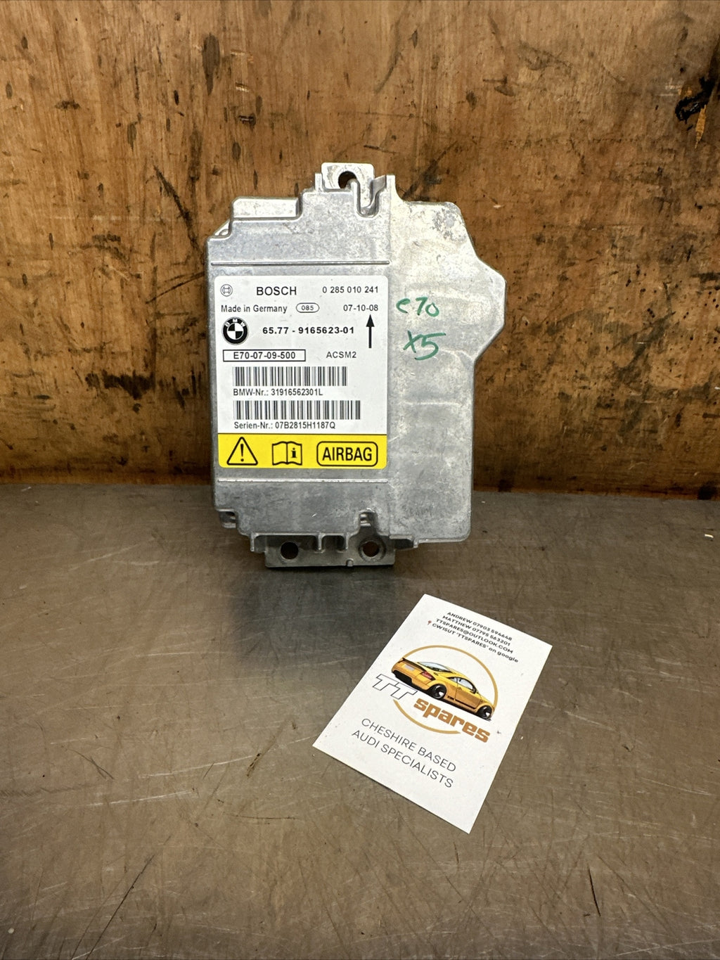 9165623 BMW X5 X6 Series E70 E71 SRS Safety Bag Restraint Control Module Unit 