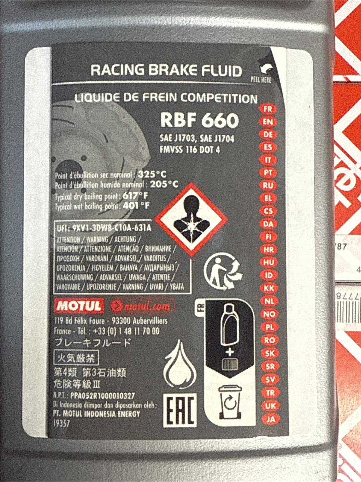 Motul RBF 660 Factory Line Racing Brake Fluid High Boiling Point DOT 4 – 500ml