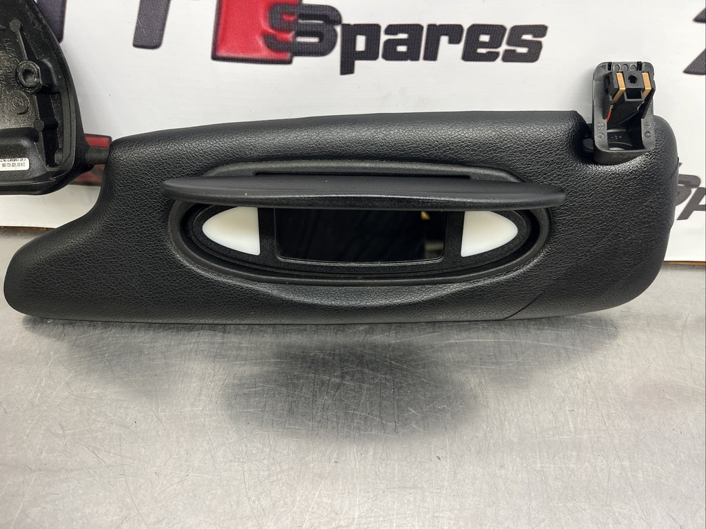 Porsche Boxster 986 Black N/S Left Passenger Sun Visor illuminated vanity mirror