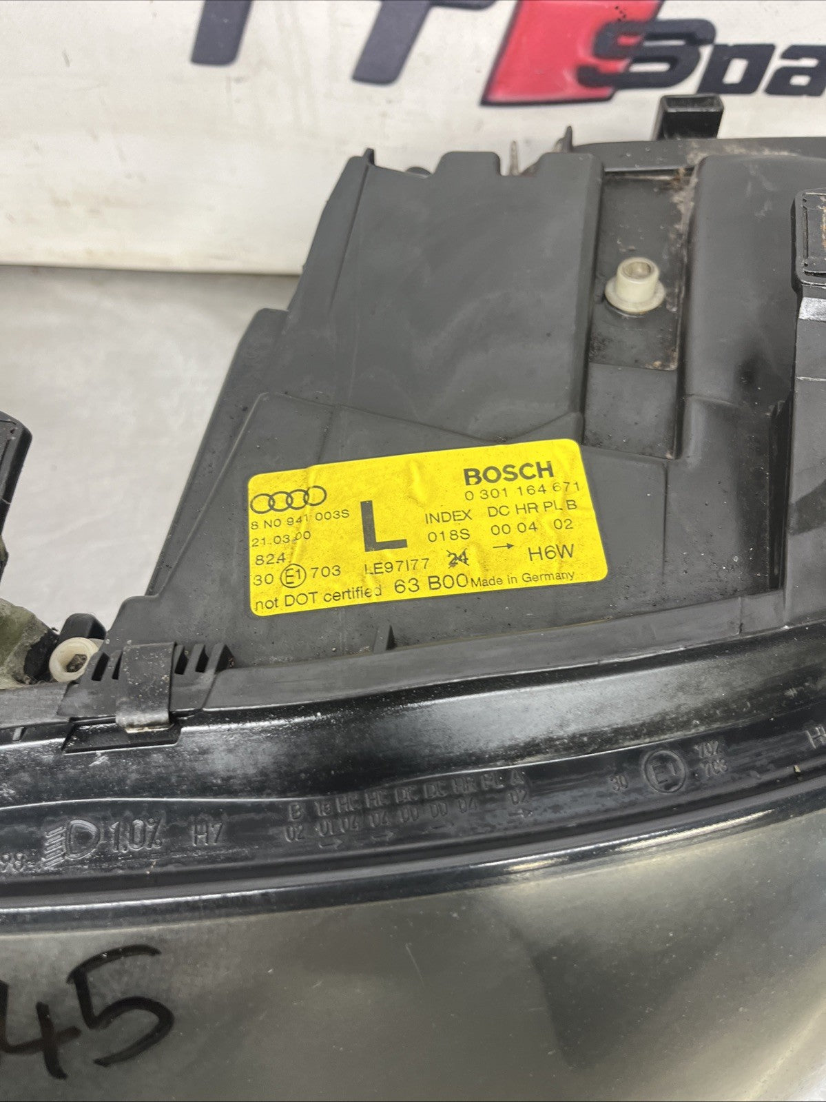 2000 AUDI TT 1.8T MK1 QUATTRO MK1 (8N) PASSENGER FRONT HEADLIGHT 8N0941003S