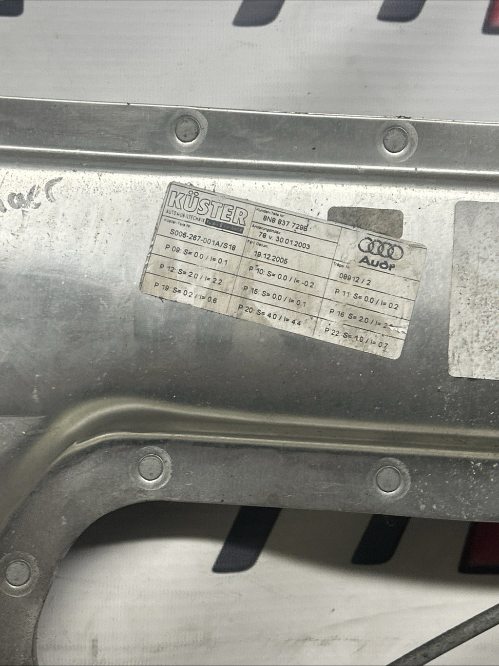 2006 AUDI TT FRONT WINDOW REGULATOR LH PASSENGER SIDE 3 DOOR COUPE 8N8837729B