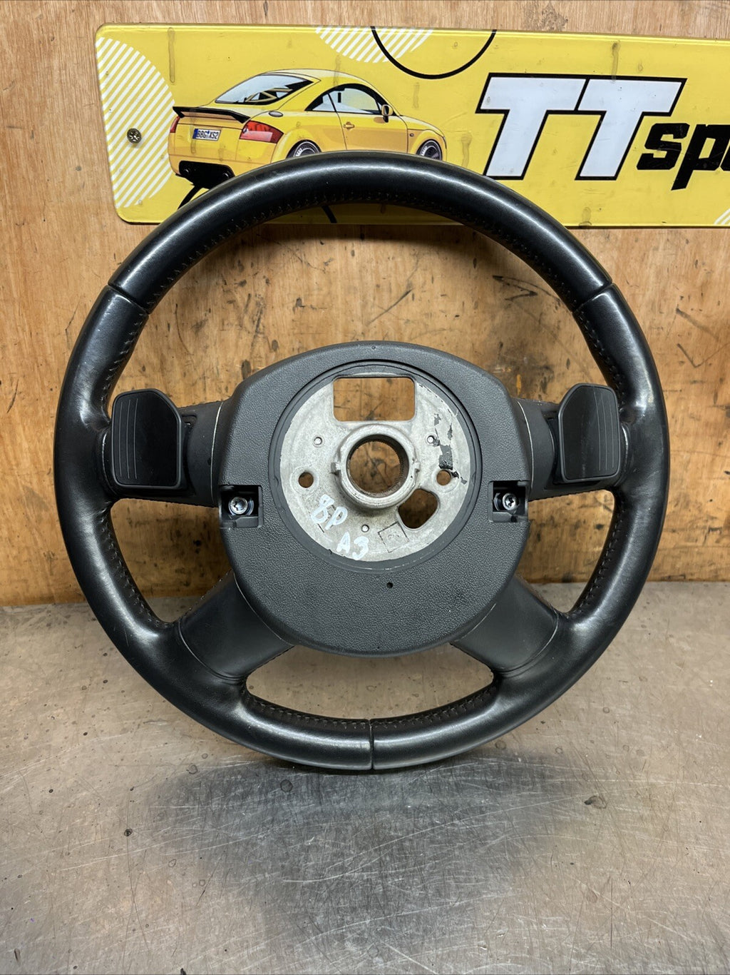 AUDI A3 8P 2006-2012 DSG PADDLE SHIFT MULTI FUNCTION STEERING WHEEL 8P0419091EF