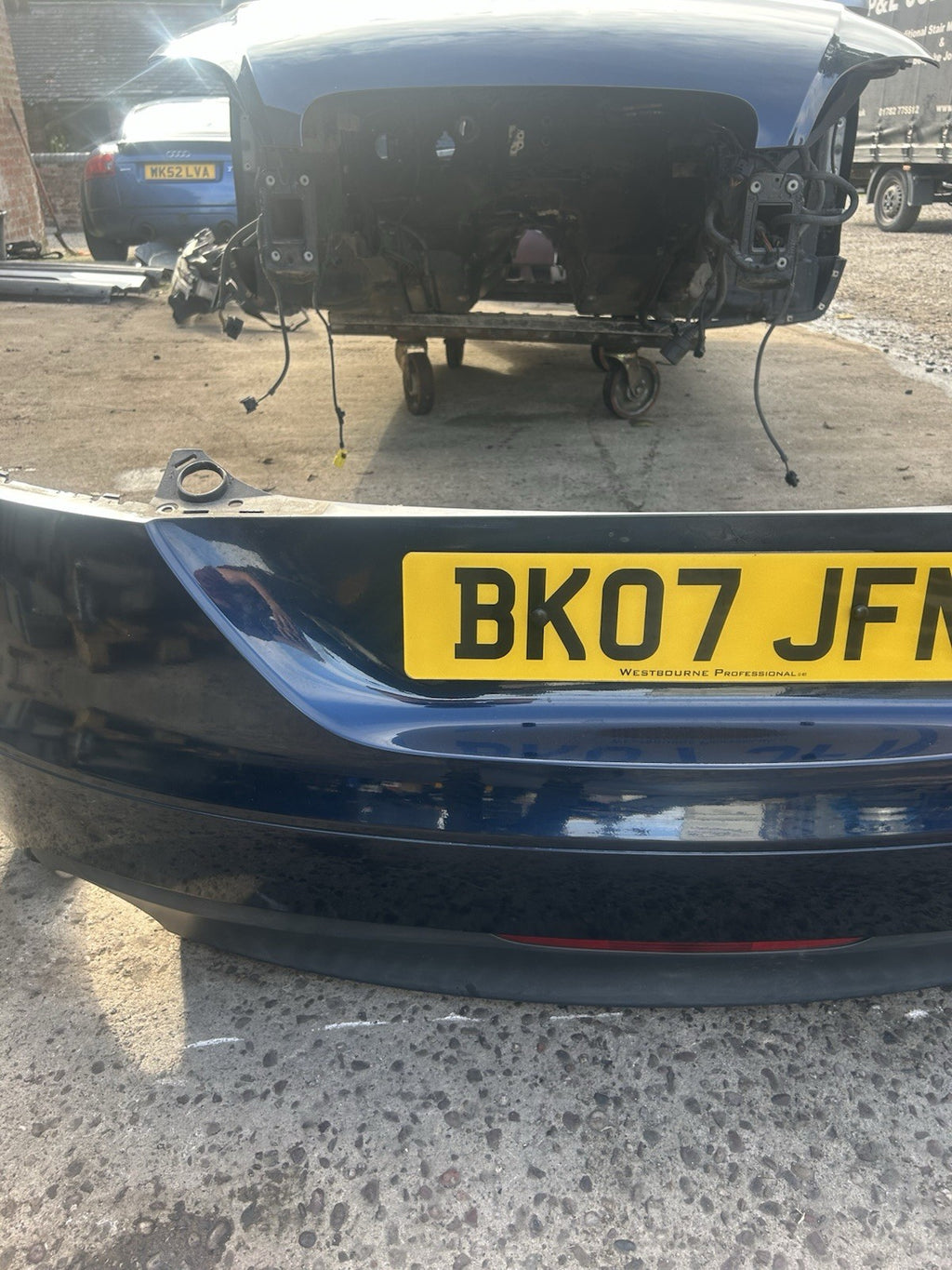 2006-2014 AUDI TT MK2 COMPLETE REAR BUMPER IN MORO BLUE PEARL   COMPLETE