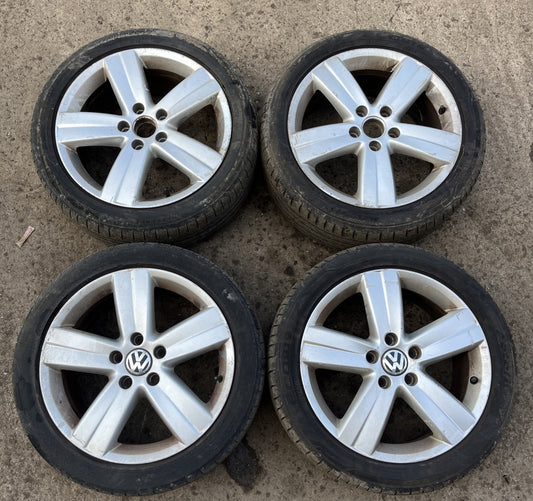 VW Volkswagen Caddy Touran Oakland 17” Alloy Wheels & Tyres 1T0601025T 5x112