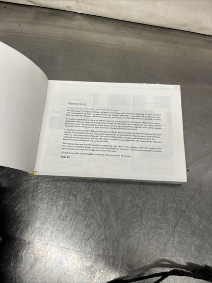 Genuine Audi TT Mk1 Owners Manual*Handbook*150*180*190*225bhp*Inc 3.2 V6*98-06*