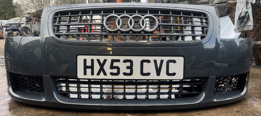 AUDI TT 8n mk1 3.2 V6 COMPLETE FRONT BUMPER + GRILLS WASHER JETS MAURITIUS BLUE