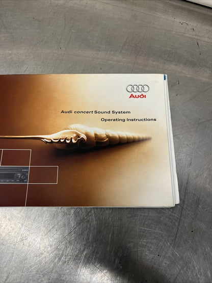 Audi Concert Sound System Operating Instructions 2000-2005 Part No.231.566.44920
