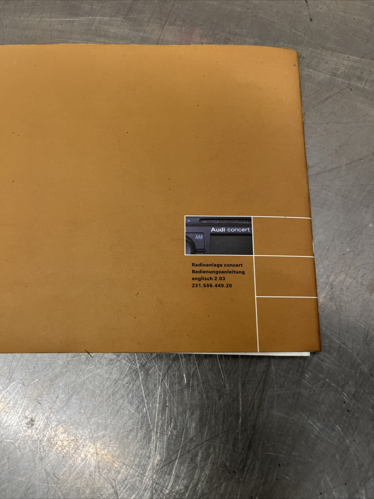 Audi Concert Sound System Operating Instructions 2000-2005 Part No.231.566.44920